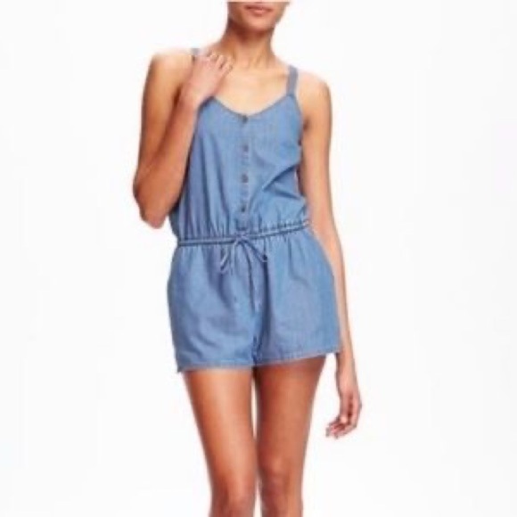 OLD Navy Blue Cotton Romper Size XXL - Picture 1 of 10